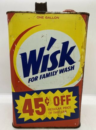Old House Find Vintage 1950’s Wisk Laundry Detergent Advertising Tin Metal Can