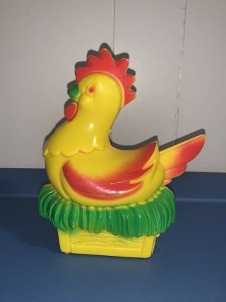 Vintage 1964 Ideal Plastic Easter 8 " Egg Laying Chicken Hen