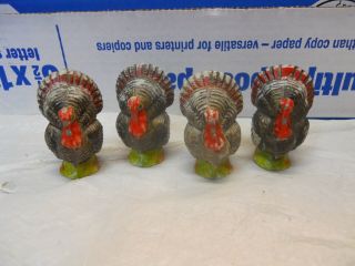 4 Vintage Ceramic Thanksgiving Turkey Fall Figures Japan Small