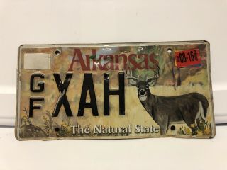 Arkansas Natural State Whitetail Deer Wildlife Collectible License Plate Tag Rcb