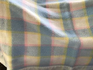 Vintage Baby Blanket Quiltex Acrylic Plaid