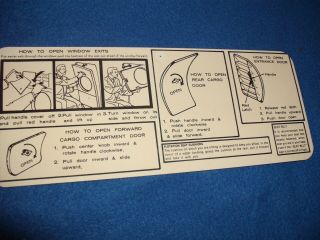 Vintage Airlines Laminated Emergency Information Card Mohawk FH - 227 2