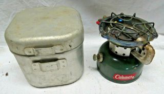 Vintage Coleman Camp Stove 502 W/cook Kit Case Date 5 - 64