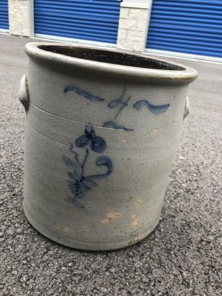 Antique Stoneware Crock Cobalt Blue Jug Pot