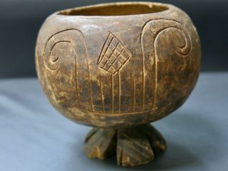 Old African Medicine Man Tribal Religion Swaziland Magic Ritual Wooden Bowl Rare 2