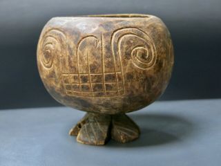 Old African Medicine Man Tribal Religion Swaziland Magic Ritual Wooden Bowl Rare 3