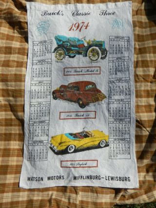 Vintage 1977 Calendar Towel Buick 