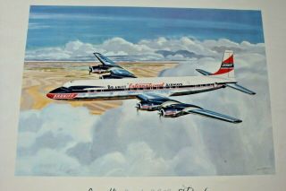BRANIFF INTERNATIONAL AIRWAYS POSTER PRINT DOUGLAS DC - 7C EL DORADO 1957 VINTAGE 2