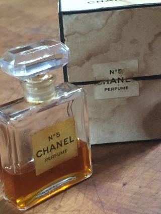 Vintage 1960’s Chanel No 5 Perfume Crystal Bottle 1/2 Fluid Oz 15 Full