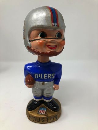 Vintage 1960s Houston Oilers Football Japan Nodder Bobblehead Gold Base