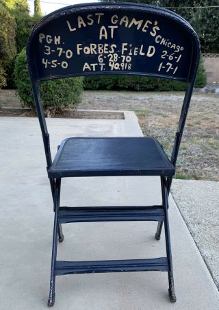 Vintage Forbes Field Stadium Ushers Seat Chair - June 28,  1970 Final Game