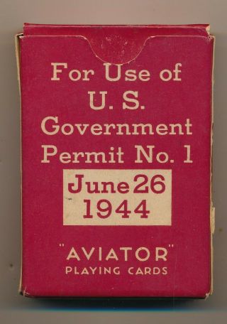 Wwii Gift Of The American Red Cross Aviator Playing Cards June 26 1944