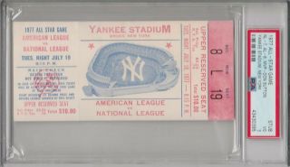 1977 Baseball All Star Game Ticket Stub Psa 3 Yankee Stadium