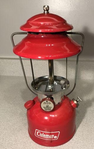 Vintage Red Coleman Lantern 200a Single Mantle 10/73 Orig