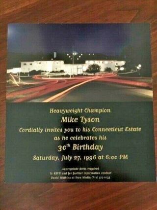 Rare Mike Tyson 30th Birthday Party Invite - Boxing Champ - Awesome Piece