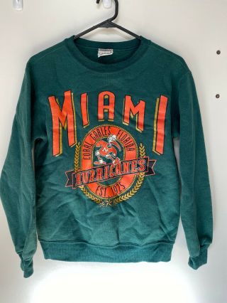 Miami Hurricanes Vintage Large (fits Like Small) Ncaa Sweater