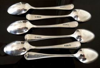 Heavy George V Antique 4.  14 Ounce Solid Silver Set Of 6 Spoons By Joseph Ridge