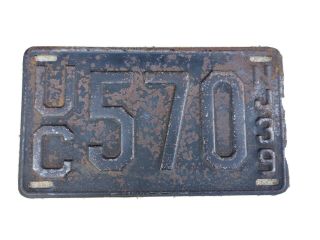 Vintage 1939 Jersey Nj License Plate Uc 570
