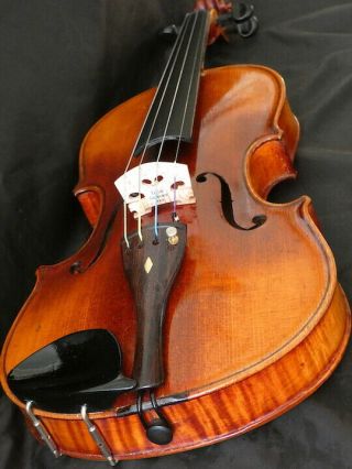 Listen To Video 4/4 Antique German Violin Label: Karl Grimm 19th Fiddle ヴァイオリン