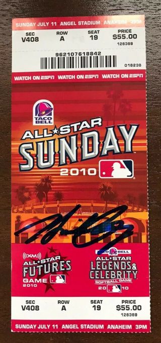 Mike Trout 2010 Futures All Star Game Debut - Mvp Hank Conger Signed - Rookie Rc
