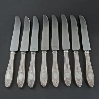 8 International Silver Wedgewood Sterling Silver 9 1/2 " Long Dinner Knives Nr