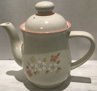 Vtg Chantilly Fleur De Bois Stoneware Japan 9” High Teapot Euc
