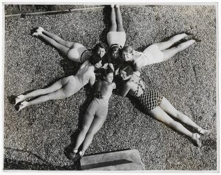 Vintage 1934 British Pin - Up Bathing Beauties Art Fashion High Beech Photograph