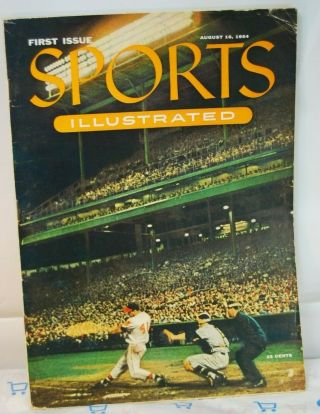 First Issue Sports Illustrated August 16 1954 Willie Mays Cards Jackie Robinson
