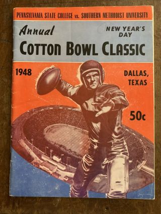 1948 Cotton Bowl Penn State Vs S.  M.  U.  Football Program Doak Walker - Heisman