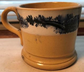 Antique Mocha Ware Mug With Seaweed Pattern
