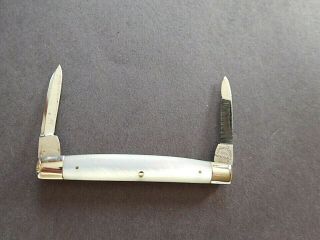 Vintage A.  F.  Bannister & Co.  Newark Nj.  Half Congress Pearl Folding Pocket Knife