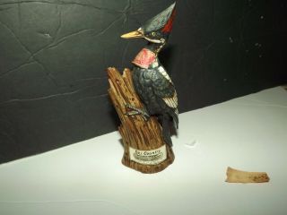 Vintage Ski Country Ivorybilled Woodpecker 2oz Mini Porcelain Decanter Wisconsin