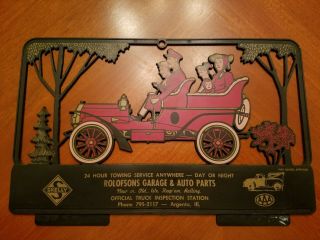 Vintage Skelly Gas Oil 1905 Haynes Apperson Automobile Calendar Topper Plaque