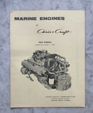Nos 1963 Chris Craft Marine Engines August 1 1963 Price Schedule B 283 327 431