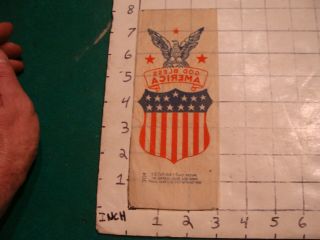 Vintage Paper: Early Iron On Transfer God Bless America,  Neat And