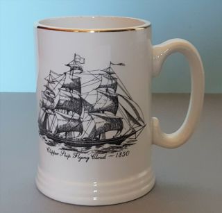 Vintage Lord Nelson Pottery Tankard Mug England Clipper Ship Flying Cloud