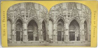 Rouen Portail De L’église De Saint - Maclou Photo Stereo Vintage Albumine C1870
