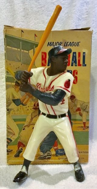 1958 - 1962 Hartland Plastics Baseball Statue Hank Aaron With Box Bat