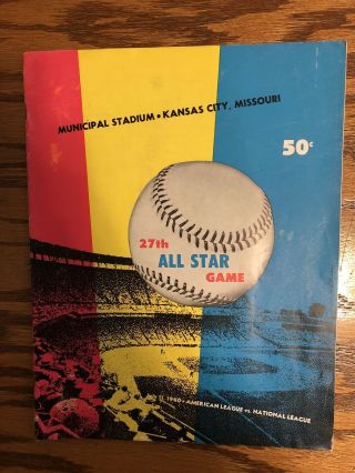 Tough 1960 Mlb All - Star Game Baseball Program With Scorecards Kansas City