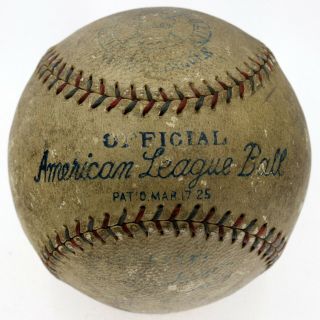 Circa 1927 Reach Official American League Ban Johnson Baseball Vintage