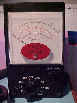 Vintage Pacer Ampak Dc Amp/volt Meter Ammeter 705a W/ Case