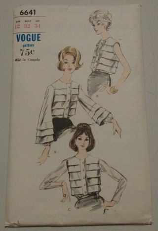 Vintage Vogue Sewing Pattern 6641 Misses 60 