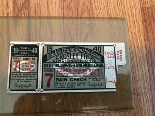 1940 World Series Ticket Stub Game 7 Cincinnati Reds