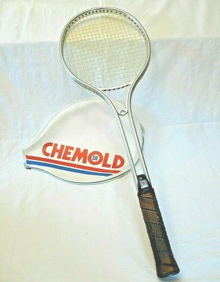 Vintage Chemold Aluminum Tennis Racquet W/ Cover Stylist 4 - 1/2 Strings