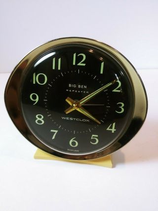 Vintage Westclox Big Ben Repeater Alarm Clock Made In Scotland In Cond.