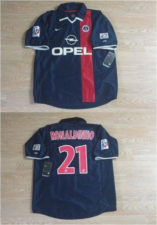 (l) Psg Shirt Jersey Ronaldinho Barcelona Ac Milan Italy Spain France Maillot