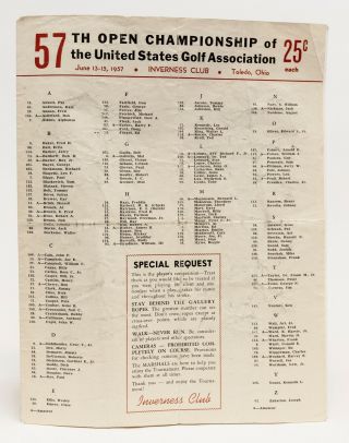1957 Usga Open Championship Pairings & Starting Time Schedule