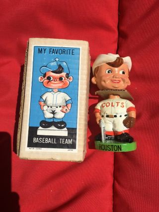 Vintage 1962 Houston Colts.  45 Baseball Bobblehead Nodder W Box