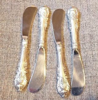 Wallace Sir Christopher Sterling Silver 6 " Butter Knife Hollow Handle Set Of 4