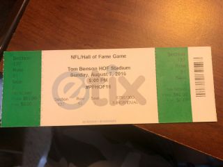 Cancelled Nfl Hall Of Fame Game/2016 Full Ticket Stub/green Bay Packers Vs Colts